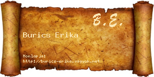 Burics Erika névjegykártya